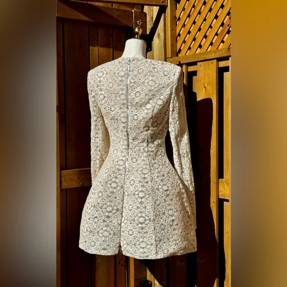 🆕 BRONX & BANCO 🧿 NWOT Courtney Long Sleeve White Lace Mini Dress - Size XL/10 - Picture 7 of 16